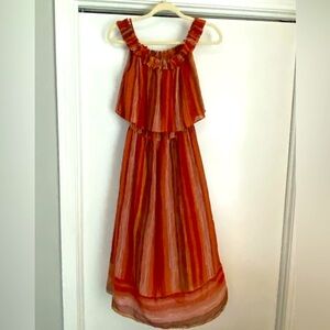 Flowy Striped Orange Dress